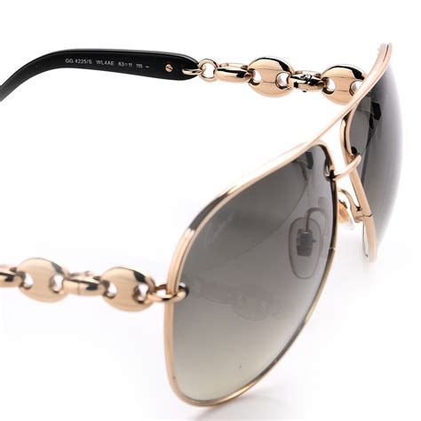 Gucci GG4225/S Marina Chain WL4AE Sunglasses, Gold frame, 